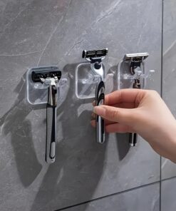 3 soportes para maquinilla de afeitar de pared fáciles de instalar sin taladro, organizador de baño multifuncional, adecuado para maquinillas de afeitar y enchufe