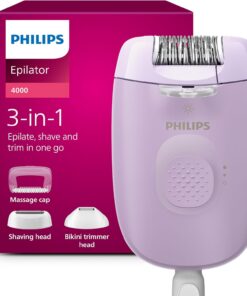 Philips Depiladora Serie 4000, depiladora con cable para el cuerpo y la zona del bikini, depila, afeita y recorta, dispositivo para eliminar el vello para mujeres, BRE257/00