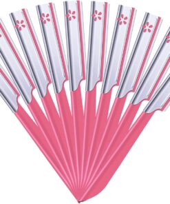 10 Pieces Eyebrow Razor for Women Facial Shaver Razor Brow Shaper Eyebrow Trimmer Dermaplaner Shaping Tool with Cover (Pink)