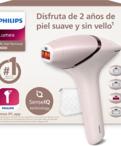 Philips Lumea Serie 9000, Depiladora Luz Pulsada, IPL, Piel Suave Desde Casa, Con Funda, Accesorios para el Cuerpo, Cara, Bikini y Axilas, Sin Cable, Alternativa a Depilación Láser. BRI957/00