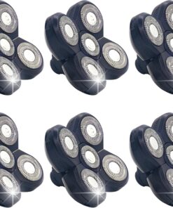 Paquete de 6 cuchillas de repuesto para afeitadora Freebird Head, repuestos de maquinilla de afeitar eléctrica de 5 cuchillas compatibles con la serie Freebird Flex para hombres calvos