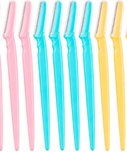 12pcs Removedor de Vello Facial y Afeitadora Facial para Mujeres, Herramienta de Dermaplaning Fácil de Usar para Cejas y Afeitadora Facial para Una Piel Suave y Brillante con Cubierta