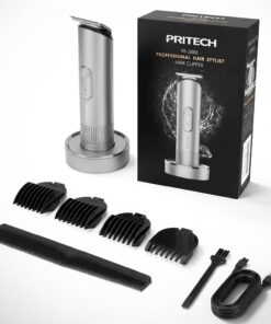 PRITECH Manscape - Cortadora de vello corporal para hombre, hoja biselada y redondeada, inalámbrica, impermeable, húmedo/seco, para hombres, afeitadora eléctrica para cabello, barba, vello púbico