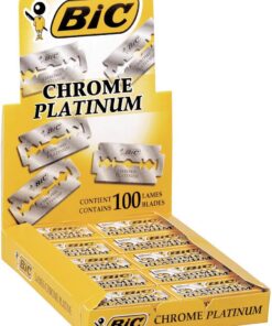 Hojas de afeitado desechables BIC Chrome Platinum, una sola hoja con doble filo, 100 unidades (cinco packs de 20)