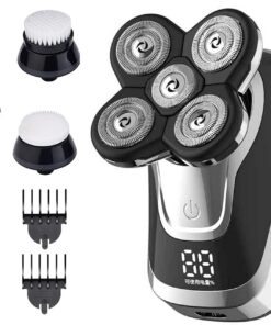 A,Juego de afeitadora eléctrica para hombres, pantalla LED, carga USB, inalámbrico, impermeable, cortadora de cabello, nariz, barba, cortadora de cabello, juego de belleza, regalo de cumpleaños