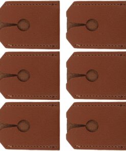 VALICLUD Protectores para Cabezal de Maquinilla de Afeitar de Seguridad 6 Piezas Funda de Cuero PU Marrón Estuche Compacto y Ligero para Viaje Funda Antiarañazos para Afeitadoras