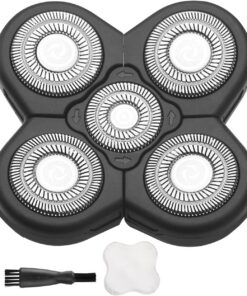 Cuchillas de repuesto universales de 5 cuchillas compatibles con la mayoría de las marcas principales de afeitadora eléctrica (5 plateadas)