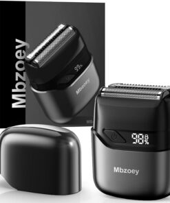 Mbzoey Mini maquinilla de afeitar eléctrica para hombres: afeitadoras eléctricas de hojas faciales - Hoja de afeitar inalámbrica impermeable IPX7 con pantalla LED y carga rápida - Tecnología de micro