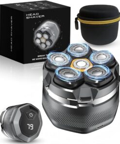 Afeitadora de cabeza para hombres calvos, maquinilla de afeitar eléctrica de alta velocidad de 10,000 rpm, innovadores cabezales flotantes magnéticos 6D, IPX8 impermeable, kit de afeitado húmedo/seco