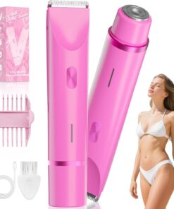 Recortadora de bikini para mujer, maquinilla de afeitar eléctrica 2 en 1 para vello púbico, línea de bikini y cuerpo, afeitadora de doble extremo, recargable por USB-C, IP67, diseñada para