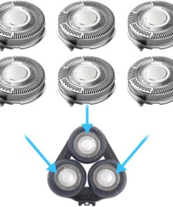 6 cabezales de cuchilla de repuesto SH50/52 para cabezales de afeitadora Philips serie 5000 (carcasa redonda), no compatible con modelos de carcasa pentagonal de la serie 5000