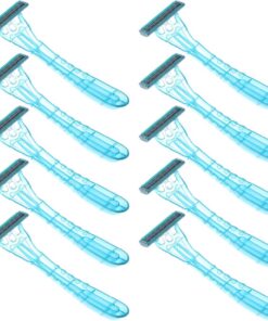 Hemobllo 20 Afeitadoras Desechables para Viaje y Negocios, Acero Inoxidable, Diseño Fácil de Usar, para Hombres y Mujeres, Azul