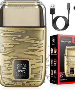 Dumite Afeitadoras eléctricas para hombres, maquinilla de afeitar eléctrica de 3 velocidades, afeitadoras de cabeza para hombres calvos, recortadora de barba de doble lámina, afeitadora impermeable de