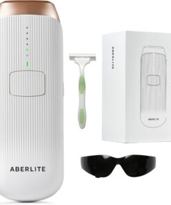 Aberlite Luxe - Dispositivo de depilación láser IPL para mujeres y hombres, indoloro con enfriamiento de zafiro, doble pulso, escaneo automático, 4 modos, 5 niveles de intensidad, sistema de luz