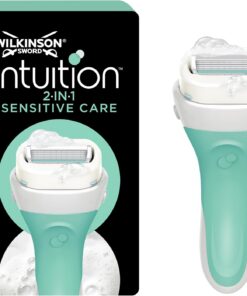 Wilkinson Sword Intuition Sensitive - Maquinilla de Afeitar de Mujer Recargable con Jabón Hidratante y 4 Hojas , Depilación Femenina , 1 Recambio