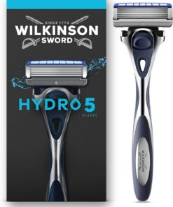 Wilkinson Sword Hydro 5 Maquinillas para hombre, hidratantes, cuchillas con revestimiento de carbono, mango de maquinilla con 1 recambio de cuchilla
