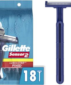 Gillette Sensor2 - Maquinillas de afeitar desechables para hombres, Lubrastrip activadas por agua para ayudar a evitar la irritación de la piel, 18 unidades