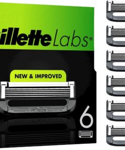 Gillette Laboratorios de maquinillas de afeitar, 6 piezas, ajuste a GilletteLabs Con barra exfoliante y maquinilla de afeitar caliente, maquinillas de afeitar Gillette