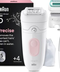Braun Silk·épil 5 Depiladora Eléctrica Mujer, 5-251, Rosa | Depiladora Corporal con 2 Cabezales, Recortadora para Bikini Y Cepillo de Limpieza, Resistente al Agua, Depilación Precisa