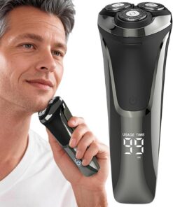 Avesas eléctricas para hombres para la cara, rasuradora eléctrica 4D Cabeza | Barra de rasurador eléctrico para hombres, recortador recargable de secado en húmedo