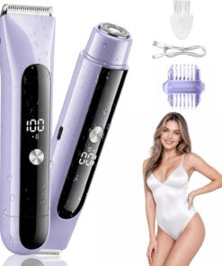 Afeitadora íntima para mujer, afeitadora eléctrica para mujer, recortadora inalámbrica y recargable para mujer, para zona íntima, cara y piernas, suave y suave