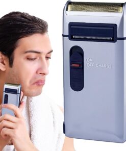 Afeitadora Recargable,Afeitadoras Eléctricas para Hombres | Afeitadora retro reciprocante recargable por USB de 3 W | Limpieza extraíble, diseño de red geométrica, afeitadoras faciales