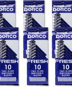 Dorco Fresh - Maquinillas de afeitar desechables de doble hoja, 60 cuchillas de afeitar en total (Paquete de valor)