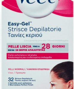Veet Tiras depilatorias para mujer para rostro, piel normal, 32 piezas, embalaje variable