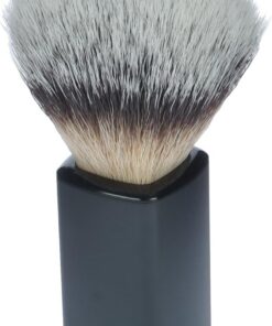 Brocha de afeitar de pelo sintético con mango de plástico negro, altura: 10 cm, diámetro 21