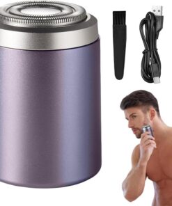 Afeitadora eléctrica portátil, recortadora compacta de facial | herramienta de afeitado recargable, kit de aseo facial, herramienta de aseo impermeable, afeitadora de viaje ligera, aseo par