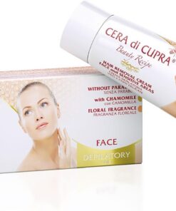 Cera di Cupra, Crema Depilatoria para Rostro y Partes Delicadas, Ideal para una Depilación Efectiva y Agradable en Pocos Minutos, Sin Parabenos, Dermatológicamente Probada, Tubo de 50 ml