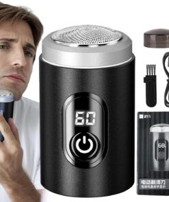 Afeitadora eléctrica portátil - Afeitadora eléctrica recargable con | cabezal extraíble | Suministros compactos para automóviles, viajes en avión, viajes de negocios, camping, oficinas