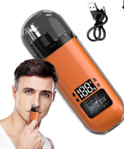 Depiladora de pelo de nariz - Eléctrico Inalámbrico para nariz y oídos | Recargable con pantalla digital y kit de accesorios impermeable