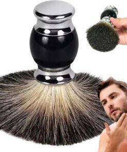 Brocha de afeitar, brocha de afeitar de pelo de tejón ultrasuave con mango cómodo, genera una espuma espesa y lujosa con afeitado para el día del padre ideal.