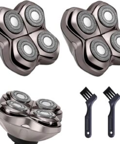 2 cuchillas de repuesto Pro 4 con cepillo de limpieza universal, 4 cuchillas de repuesto para afeitadora eléctrica, cabeza y cara para hombres calvos