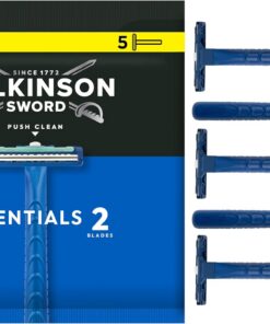 Wilkinson Sword Extra 2 Precision - 5 Maquinillas de Afeitar Desechables de 2 Hojas para Hombre, Mango Antideslizante y Botón de Limpieza