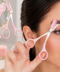 Kit de recortadora de cejas con maquinilla de afeitar y peine de tijeras, herramientas de aseo portátiles para dar forma a las cejas y peinar los detalles