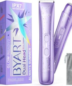 Recortadora de bikini para mujer con doble cabeza - IPX7 Afeitadora eléctrica impermeable para belleza, afeitadora íntima sin dolor para uso privado, regalos de moda para adolescentes, mujeres