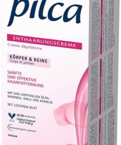 Pilca Crema depilatoria | depilación suave para piernas, brazos, axilas y zona del bikini, con aceite de moringa, amla y camelia, incluye espátula de precisión, vegana y sin microplástico, 150 ml