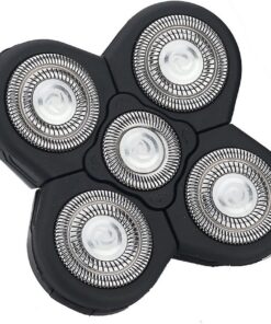 GEZICHTACabezales de repuesto para afeitadoras eléctricas, 5 en 1, reemplazables, para afeitadoras, Negro, 1.00[set de ]