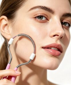 Removedor de vello facial de primavera, herramienta manual para labio superior, color rosa | Removedor de vello facial Pink Spring, depiladora manual portátil para depilación facial fina, uso diario en el hogar