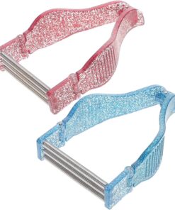 STOBAZA 2 Piezas Depiladora Facial Hilo para Cejas y Labio Superior, Portátil y Manual, sin Irritación, Material Plástico y Metal, Adecuado para Mujeres y Niñas