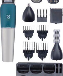 no!no! Multipeluquero todo en uno para hombre, para recortadora de vello facial y corporal, afeitadora eléctrica y recortadora de orejas de nariz; Manscaping completo, recargable