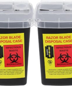 STOBAZA Estuche Portátil para Almacenamiento Seguro y Desecho Práctico para Guardar Cuchillas de Afeitar Mecanismo de de Plástico Negro 2 Unidades