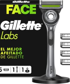 Gillette Labs - Cuchilla de afeitar para hombre, 1 pieza de mano, 5 cuchillas de repuesto, base magnética