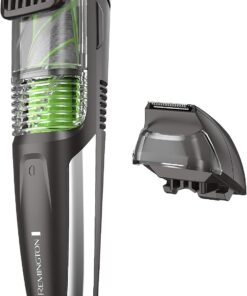 Remington MB6850 - Vacuum Stubble and Beard Trimmer, litio Power and Adjustable Length Comb w/ 11 Length Settings (2-18 mm) | Peine de longitud ajustable (2-18 mm), 13 ajustes de longitud y estilo, cuchillas extraíbles, para barba, bigote y rastrojo