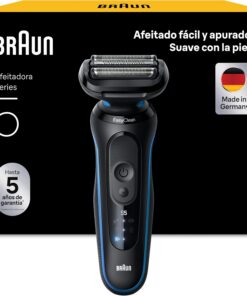 Braun Series 5 Afeitadora Eléctrica Hombre, 51-B1000s, Azul | Máquina de Afeitar Barba con Tecnología Autosense, Resistente al Agua, Recargable, 50 Min de Uso, Inalámbrica