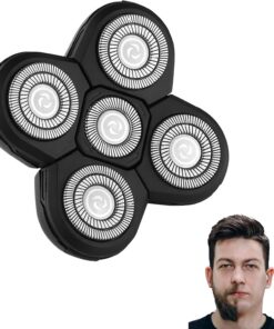 5 cabezales de repuesto para afeitadora, afeitadoras flotantes 5D | Cabezales de repuesto para maquinillas de afeitar eléctricas lavables, accesorios universales de repuesto para cabeza y cara