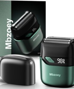 Afeitadoras eléctricas de papel de aluminio para hombre, mini maquinilla de afeitar eléctrica, afeitadora facial compacta, IPX7, impermeable, húmedo, seco, pantalla LED, recargable rápida USB-C, verde