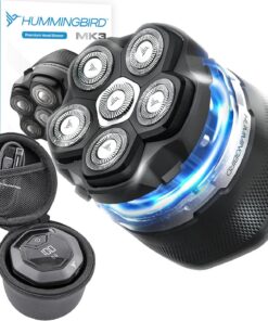 HUMMINGBIRD MK3 - Afeitadora de cabeza para hombres calvos - Maquinilla de afeitar giratoria eléctrica húmeda y seca, impermeable, inalámbrica, recargable por USB-C, con funda